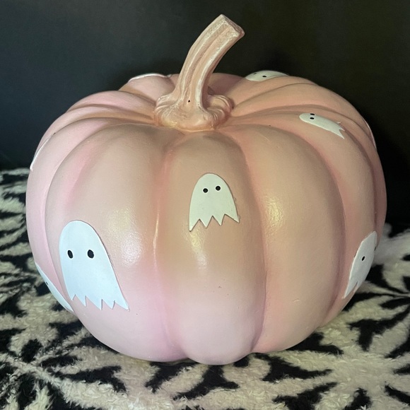 NEW HTF PINK 🩷👻 PUMPKIN with White Ghosts Tik Tok Viral PInKoWeen - Picture 4 of 5
